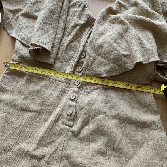 Free People Gretchen tan flutter sleeve romper - Picture 8 of 8